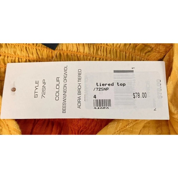 NWT French Connection Tank Womens Sz 4 Yellow Orange Purple Tiered Buttons - Picture 7 of 14